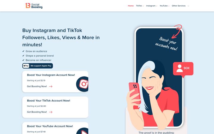 Screenshot of socialboosting.com