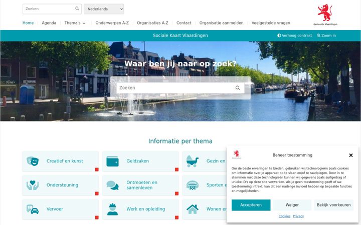 Screenshot di socialekaartvlaardingen.nl