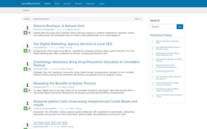 Screenshot of socialfactories.com