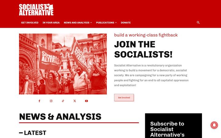 Screenshot of socialistalternative.org