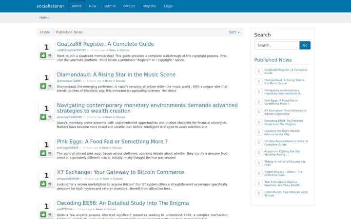 Screenshot of socialistener.com