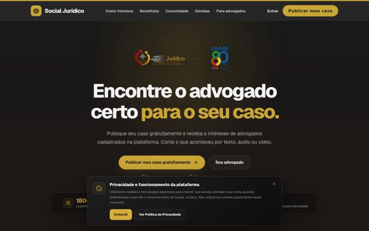 Posnetek zaslona socialjuridico.com.br