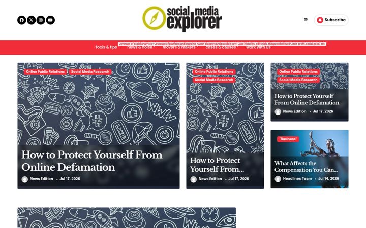 Screenshot of socialmediaexplorer.com