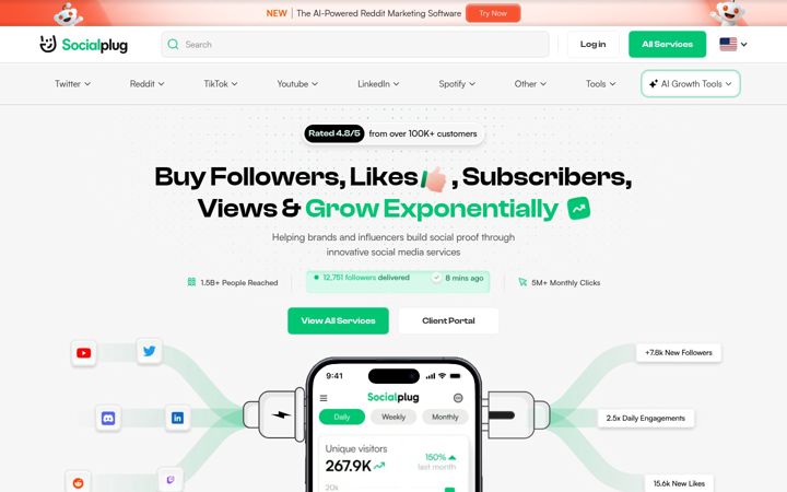Zrzut ekranu socialplug.io