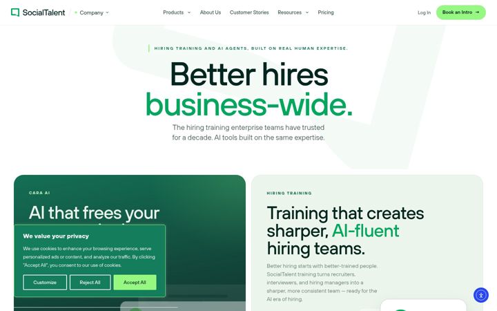 Screenshot ta' socialtalent.com