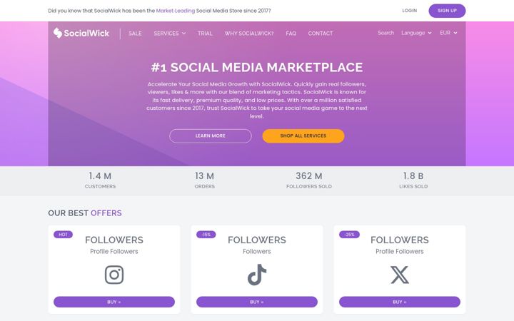 Screenshot of socialwick.com