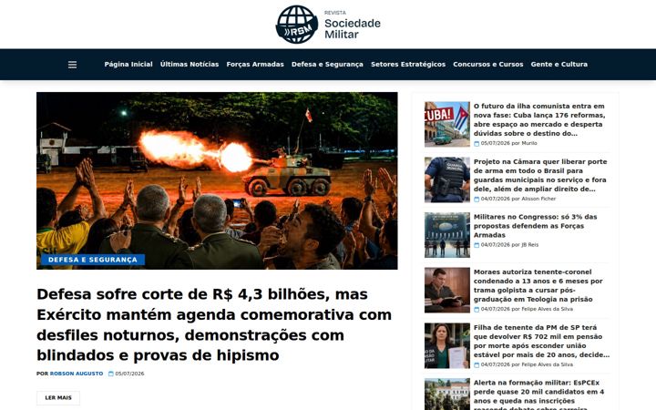 Screenshot of sociedademilitar.com.br