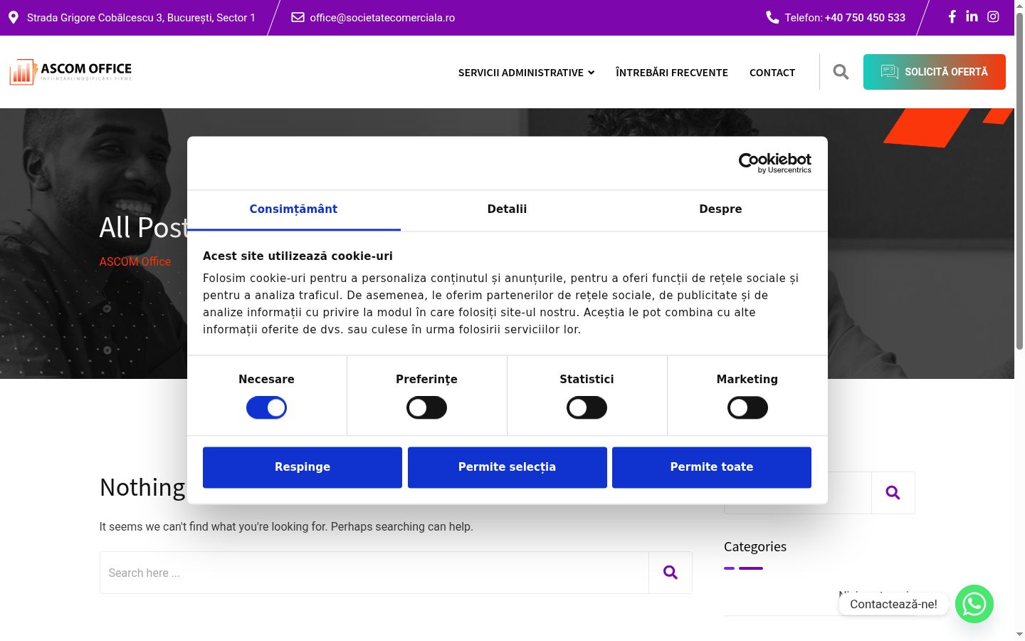 Capture d'écran de la bannière de consentement affichée avant toute interaction
