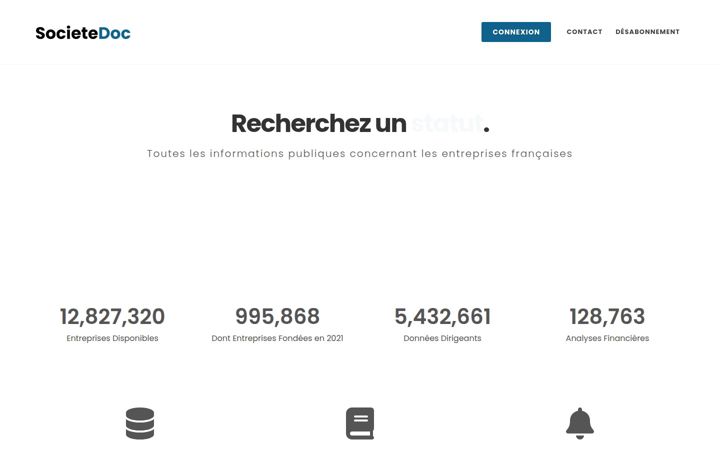 Captură de ecran a societedoc.com