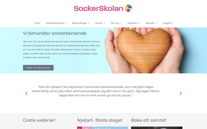 Snímek obrazovky sockerskolan.se