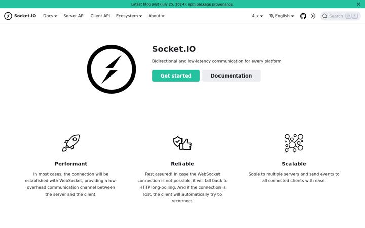 Screenshot di socket.io