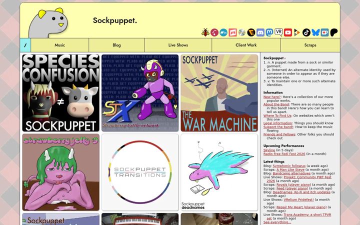 Screenshot of sockpuppet.band