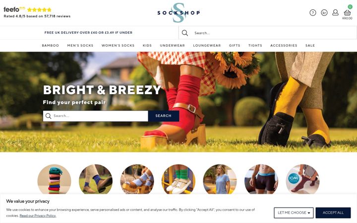 Screenshot of sockshop.co.uk