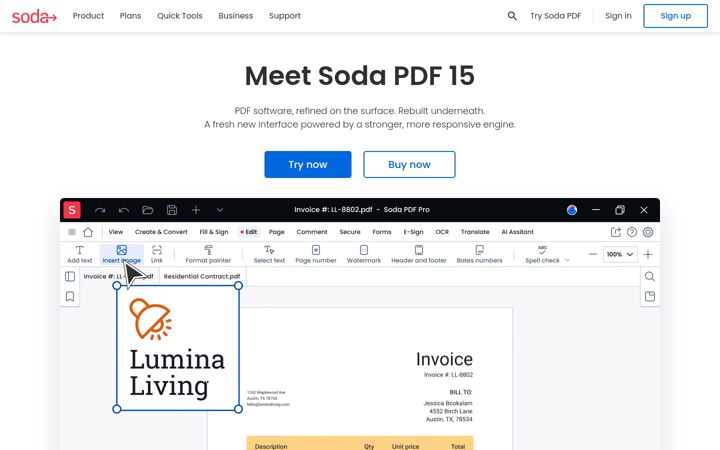 Kuvakaappaus sivustosta sodapdf.com