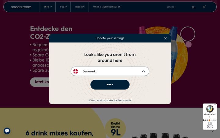 Képernyőkép: sodastream.de