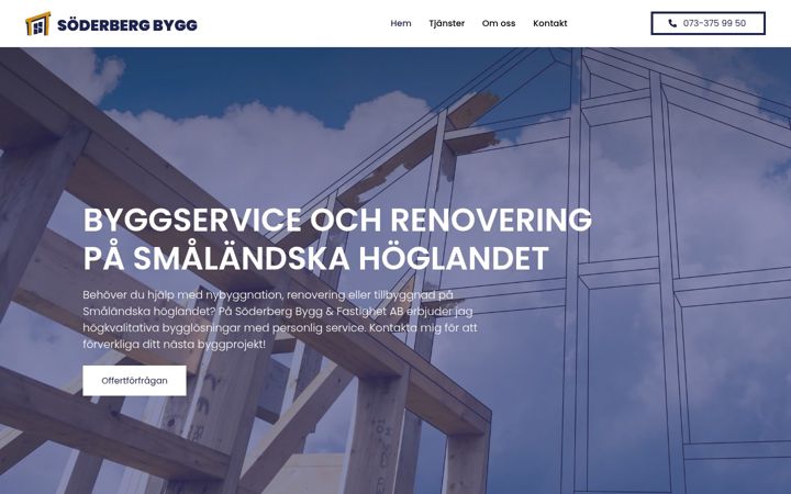 Screenshot of soderbergbygg.se