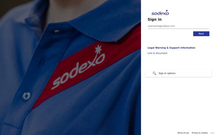 Snímek obrazovky sodexonet.com