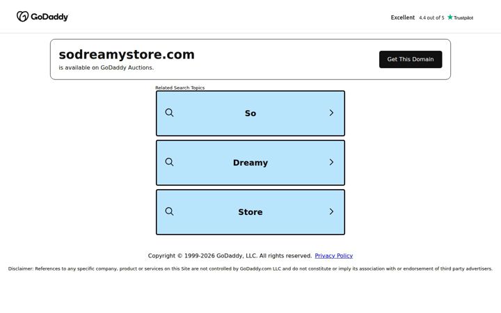 Screenshot stránky sodreamystore.com