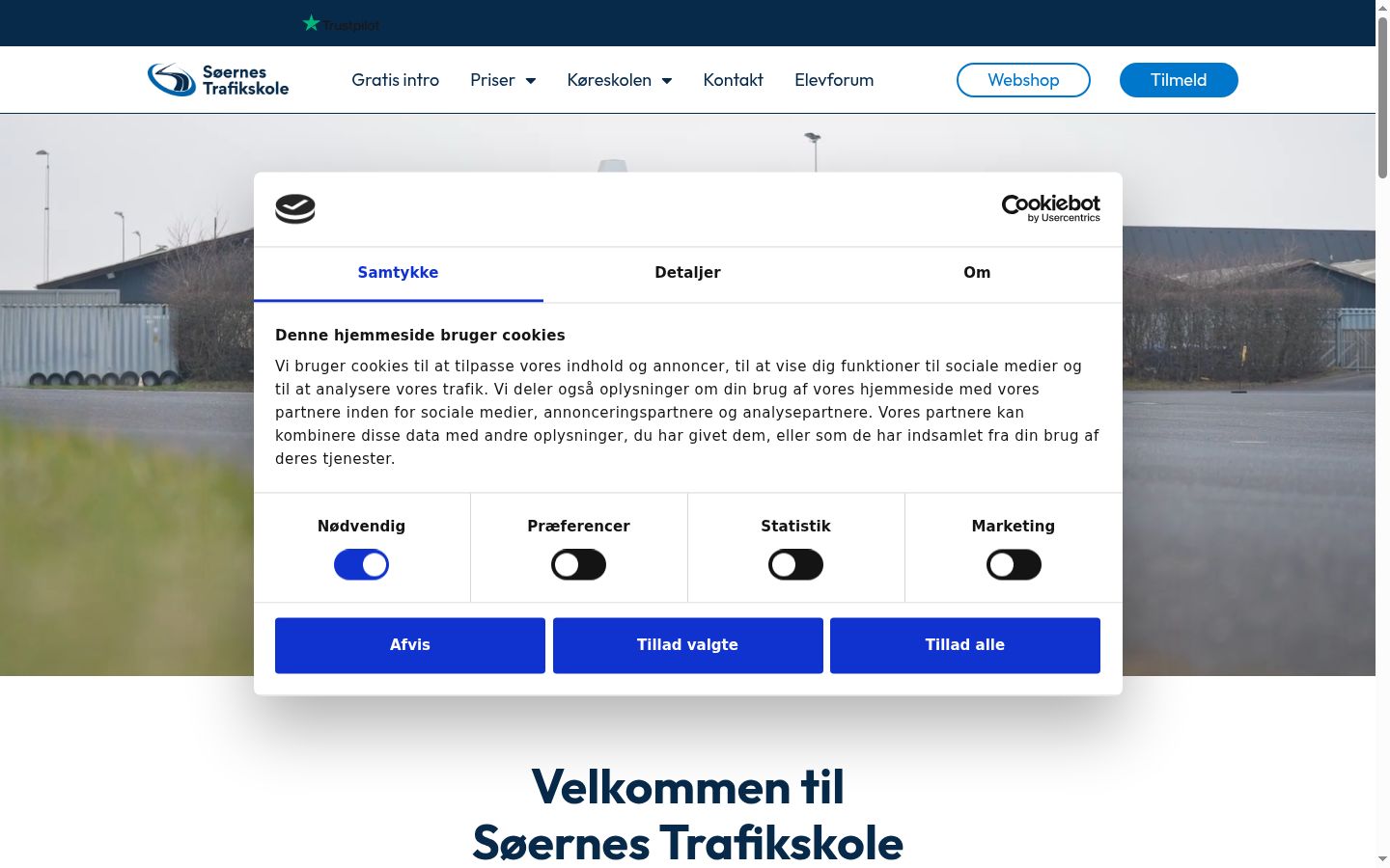 Screenshot des Einwilligungsbanners vor jeglicher Interaktion