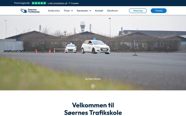 Screenshot von soernestrafikskole.dk