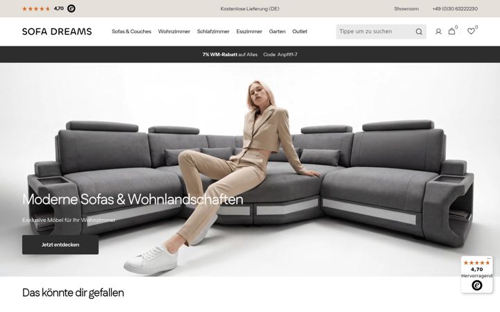 Screenshot of sofa-dreams.com