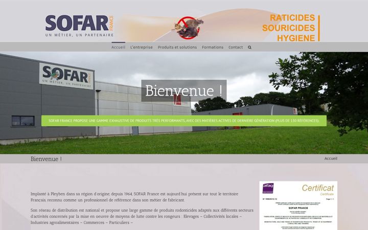 Capture d'écran de sofar-france.com