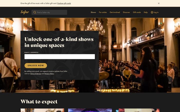 Screenshot of sofarsounds.com