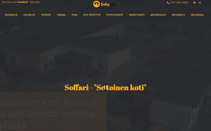 Screenshot van sofiakyla.fi