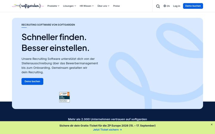Screenshot of softgarden.com
