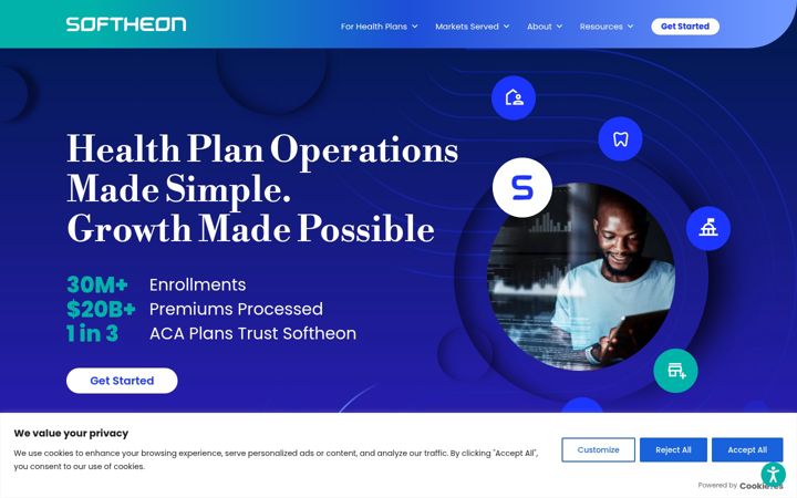 Screenshot of softheon.com