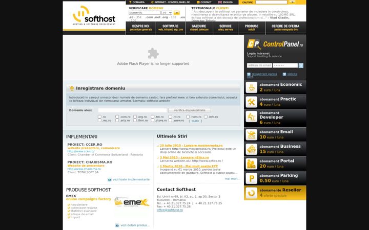 Screenshot of softhost.ro