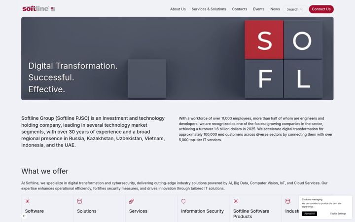 Screenshot stránky softline.com