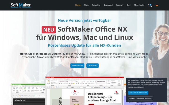 Screenshot of softmaker.de