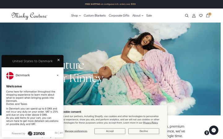 Screenshot of softminkyblankets.com