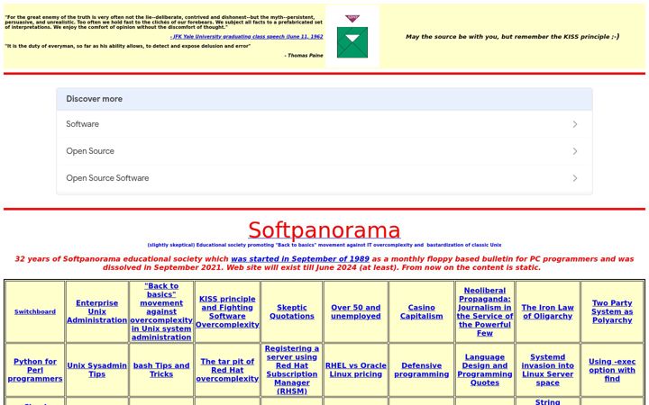 Screenshot of softpanorama.org