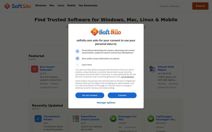 Screenshot of softsilo.com