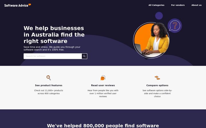 Screenshot of softwareadvice.com.au