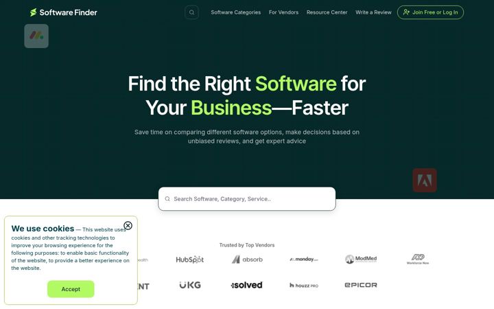 Screenshot of softwarefinder.com