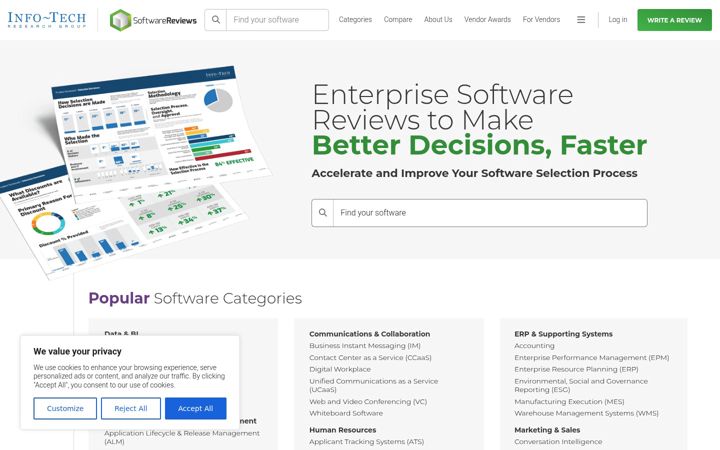 Screenshot of softwarereviews.com