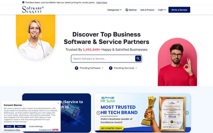 Screenshot of softwaresuggest.com