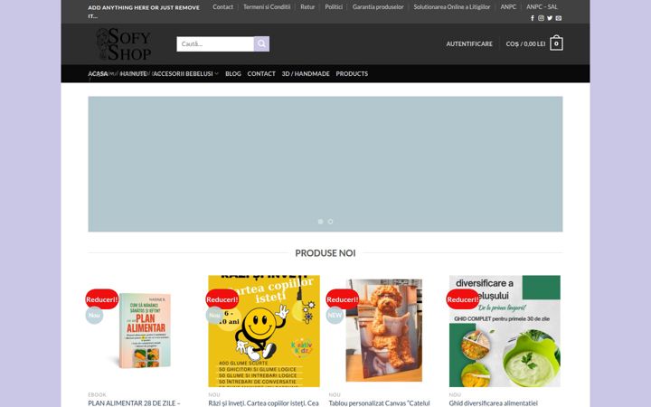 Screenshot van sofyshop.ro