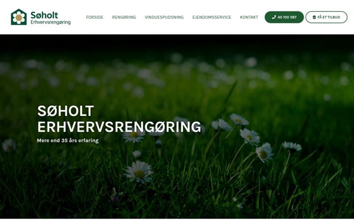 Ekraanipilt saidist soholt-erhvervsrengoring.dk
