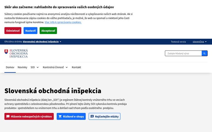 Screenshot of soi.sk