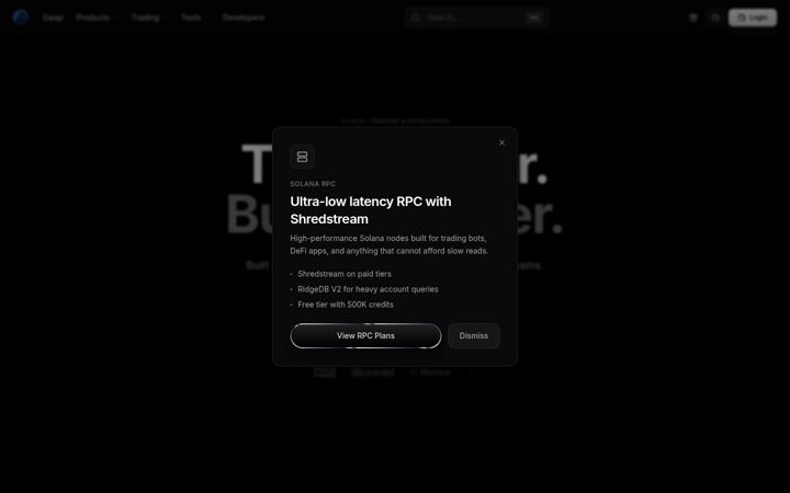 Screenshot of solanatracker.io