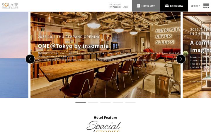 Screenshot of solarehotels.com