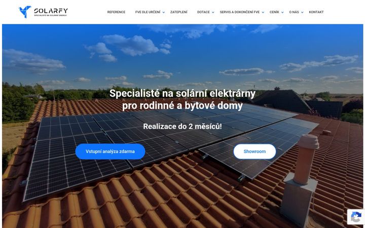 Snímek obrazovky solarfy.cz