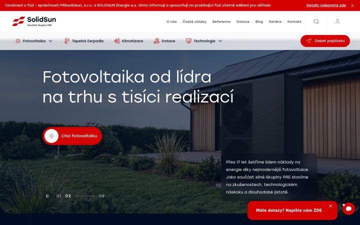 Zrzut ekranu solarinvest.cz