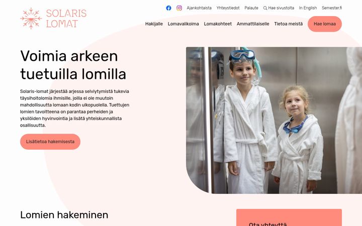 Screenshot of solaris-lomat.fi