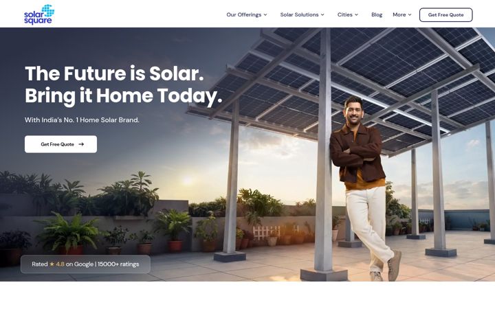 Screenshot of solarsquare.in