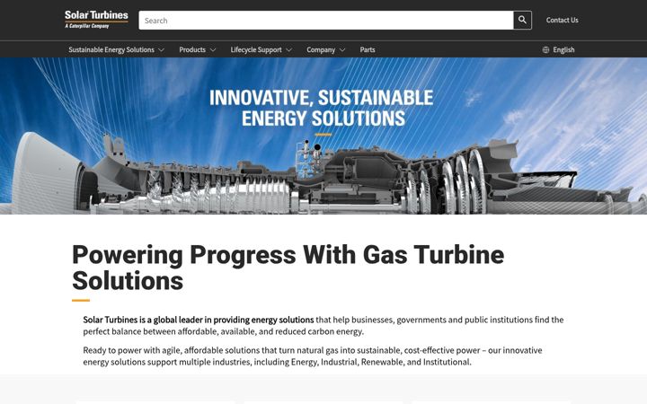 Screenshot of solarturbines.com